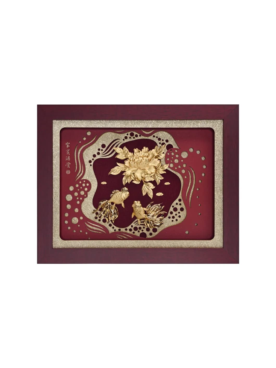 Tranh cá vàng mẫu đơn 26x33