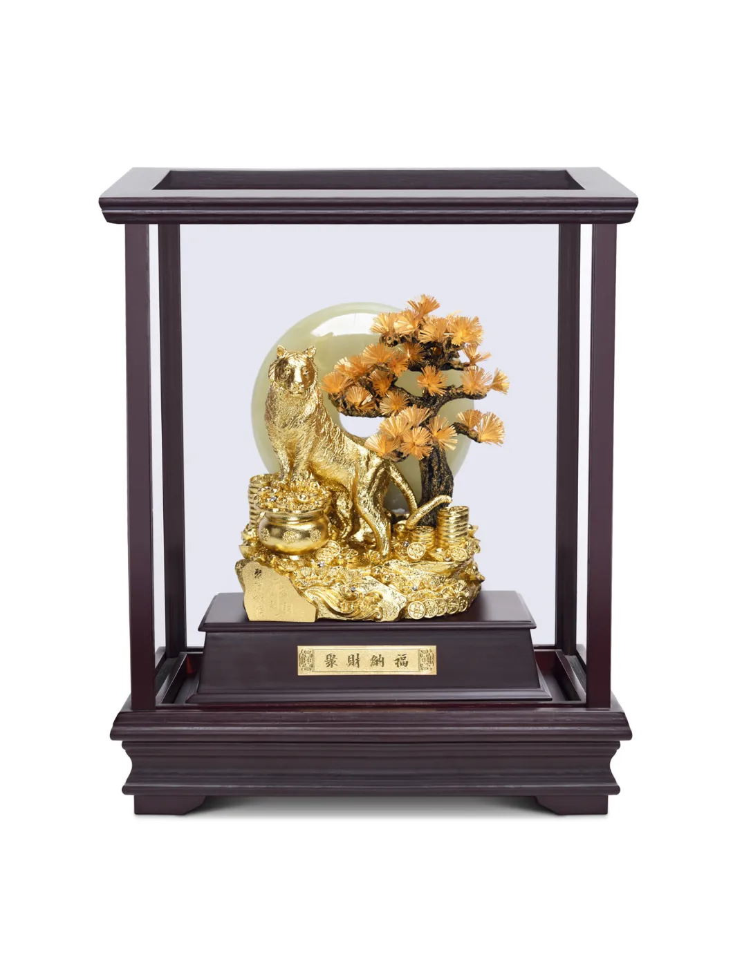 Tượng hổ tài phúc song hành 17x29x36