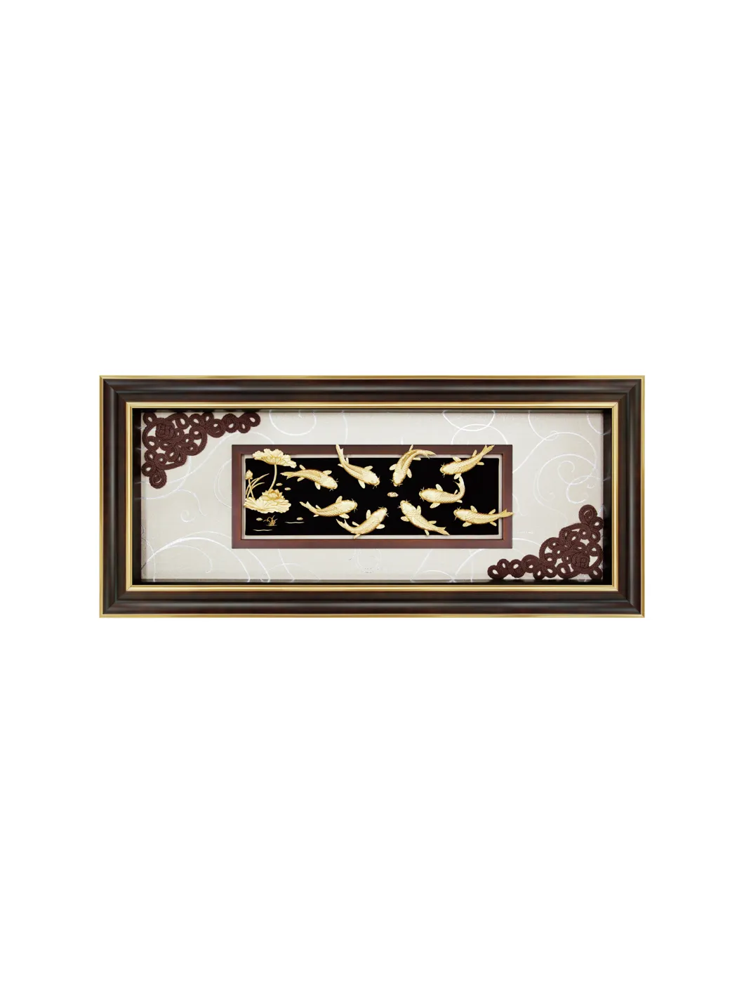 Tranh cửu ngư quần hội 48x108