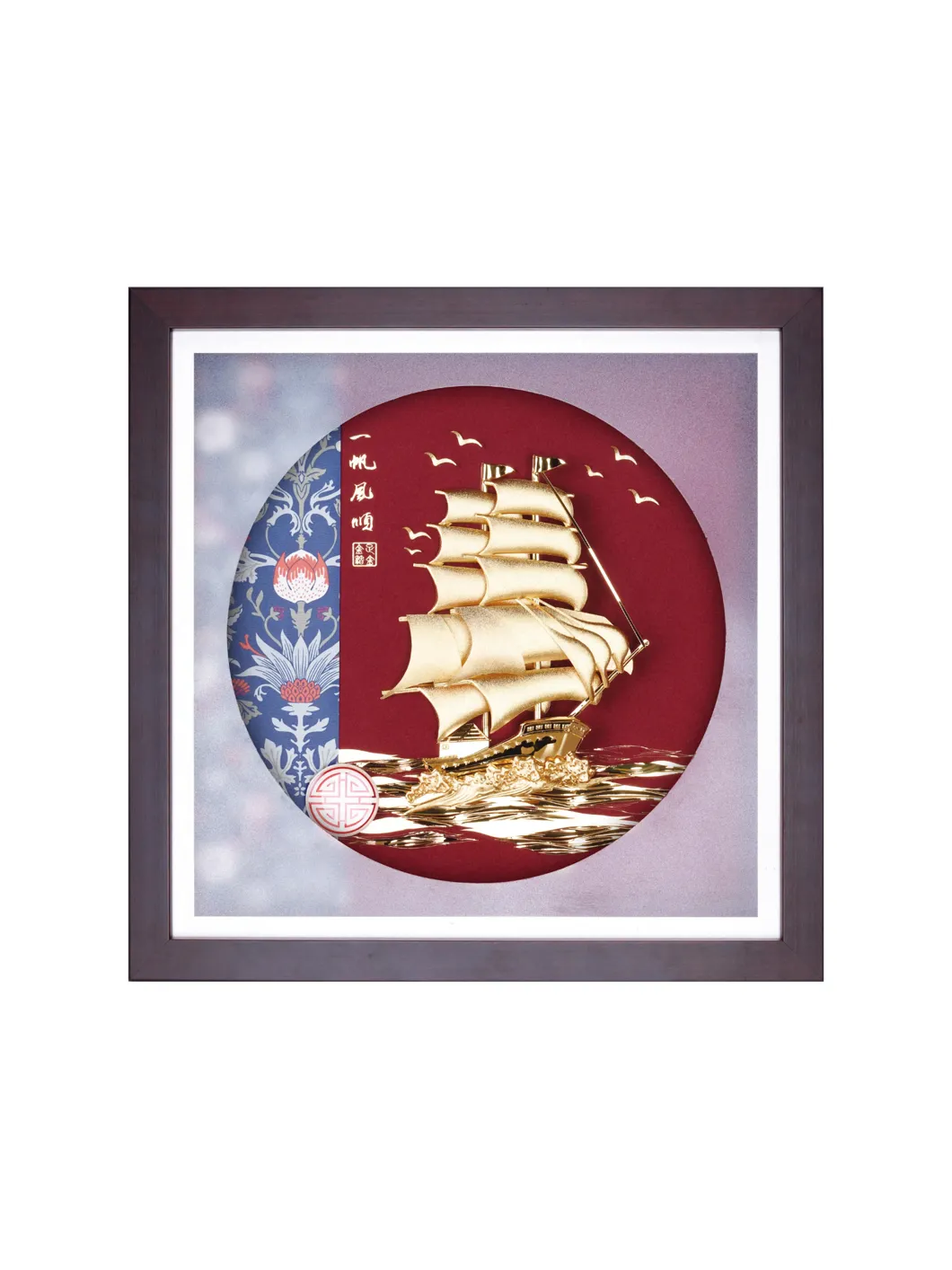 Tranh thuyền vượt sóng 30x30