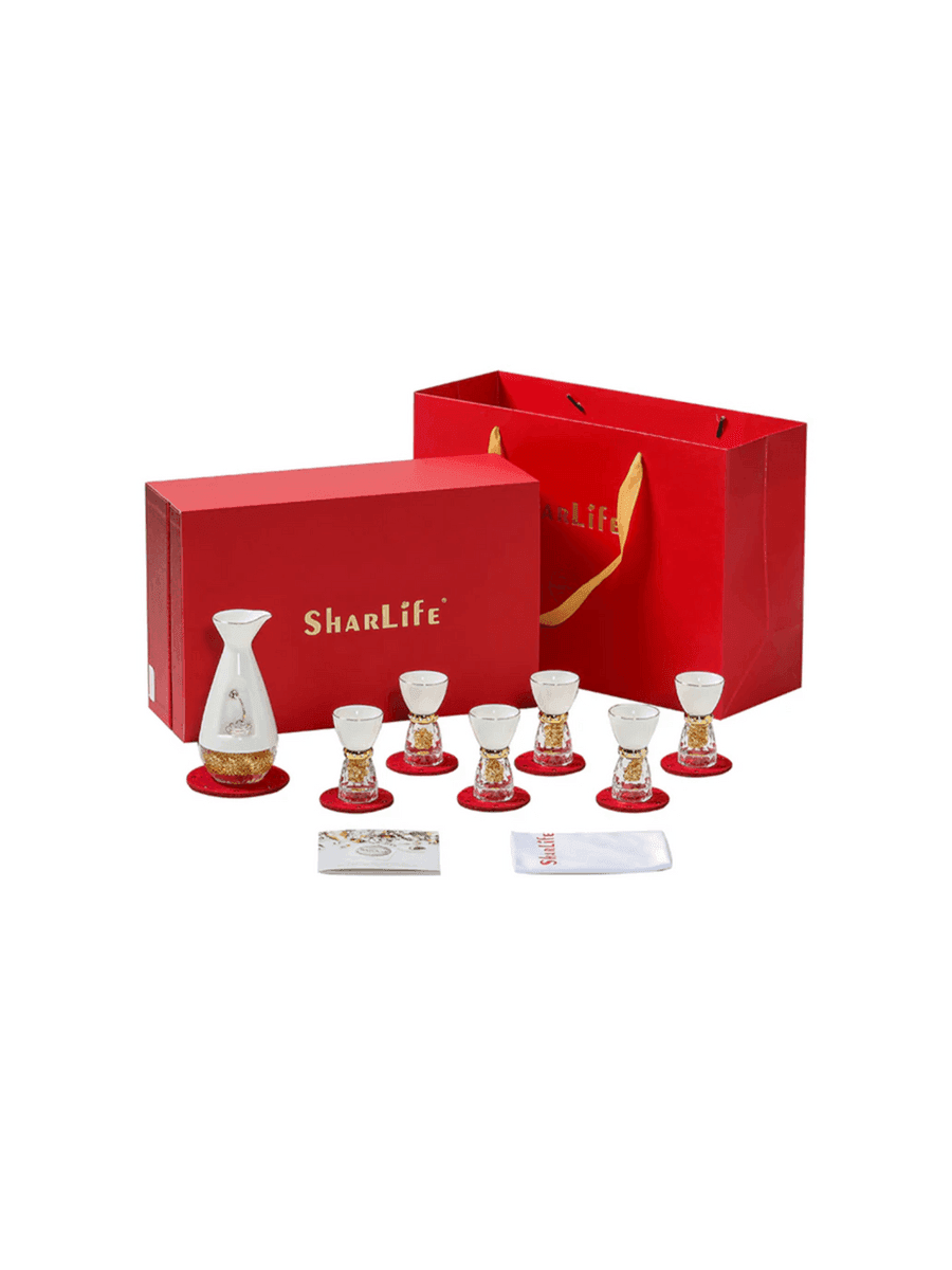 Bộ rượu sứ hoa sen Swarovski