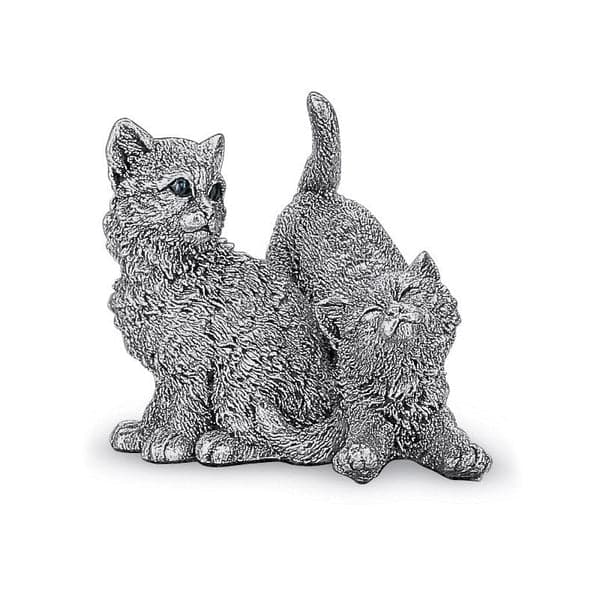 Tượng đôi mèo con mạ bạc 2,5 inch Comyns
