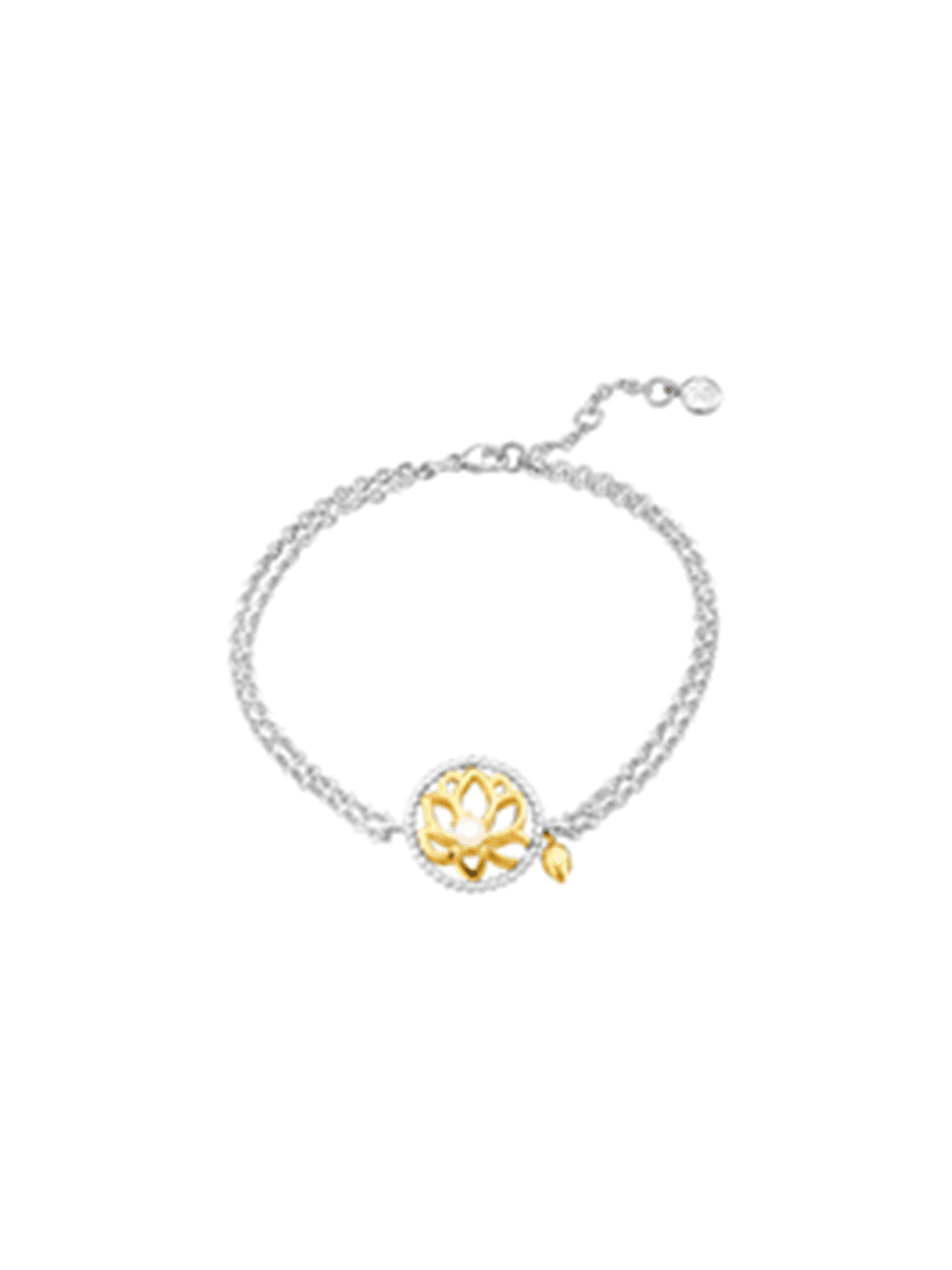 Lắc tay hoa sen gắn đá Quartz hồng