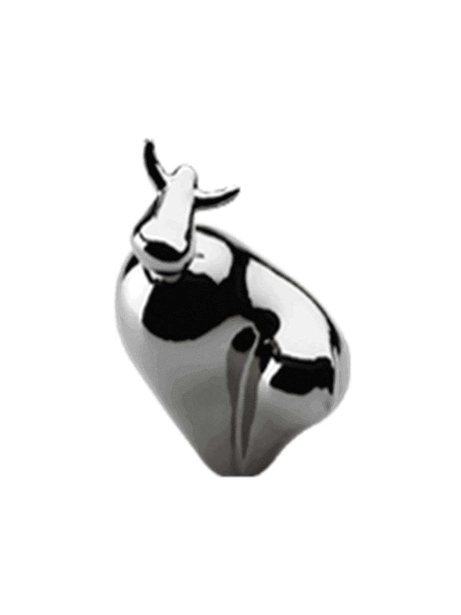 Tượng trâu vàng cách điệu mạ palladium