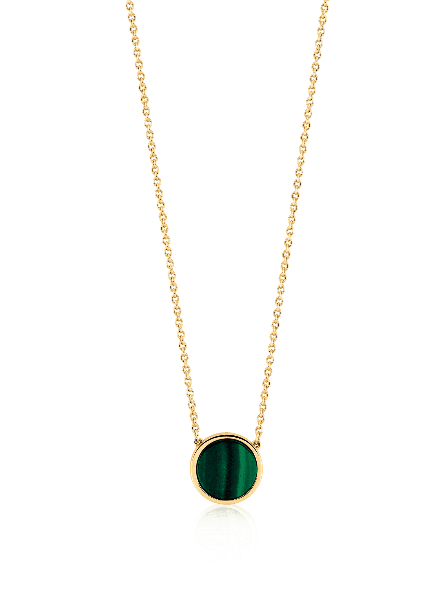 Dây chuyền vàng Aceline vàng 18K gắn đá khổng Tước 01