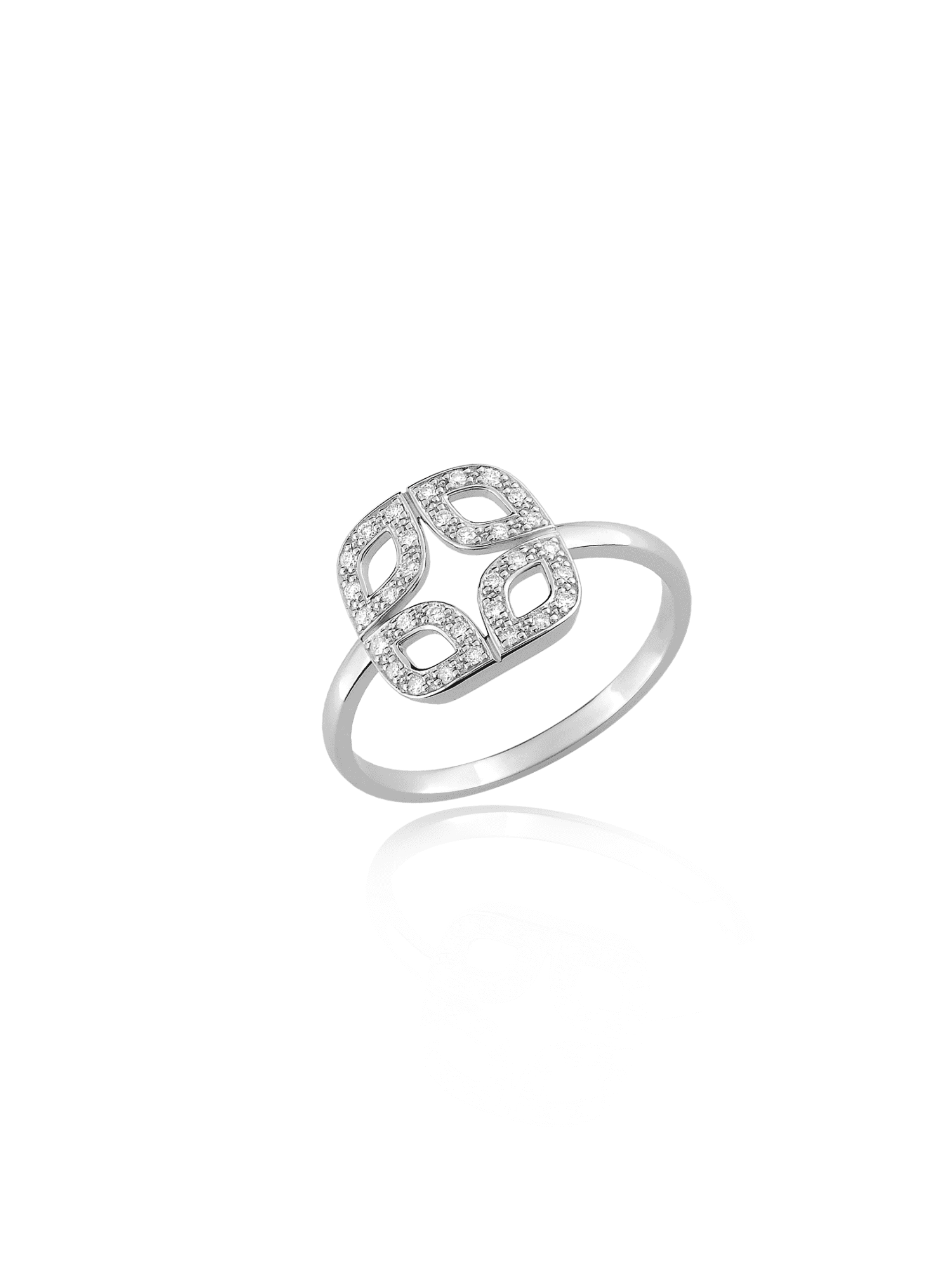 Nhẫn Bellanita vàng trắng 18K gắn kim cương 54