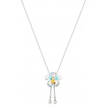 Dây chuyền hoa lan xanh gắn đá Swarovski