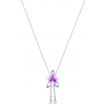 Dây chuyền dài hoa tím gắn đá Swarovski