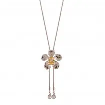 Dây chuyền dài hoa Lan Vanda gắn đá Swarovski và Topza