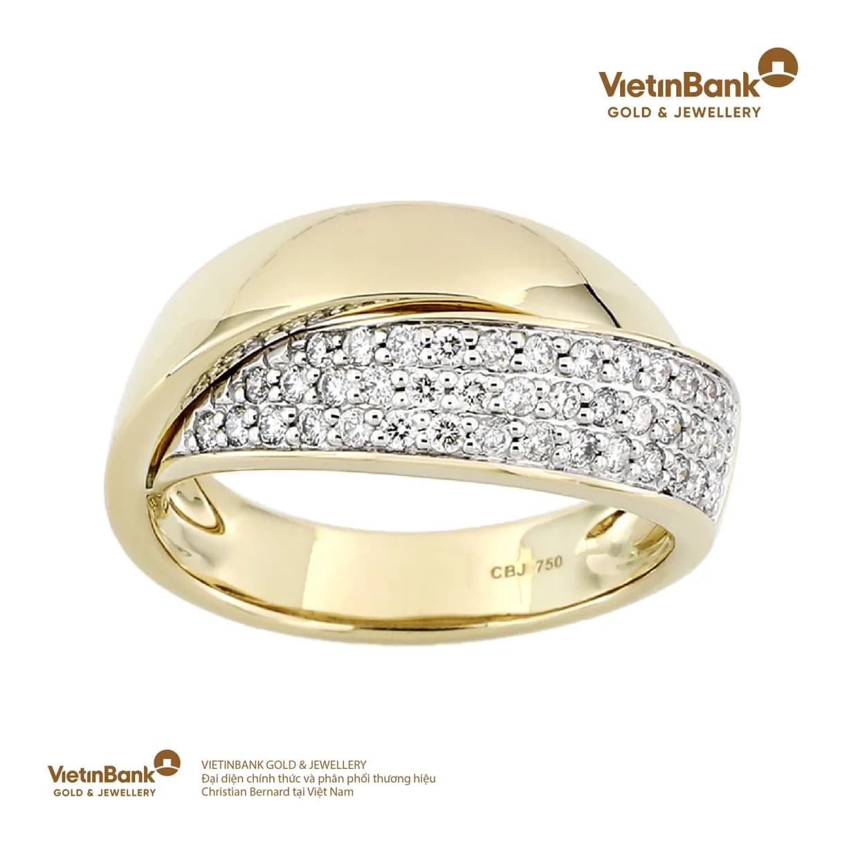Nhẫn vàng vàng 18K gắn Kim cương 54
