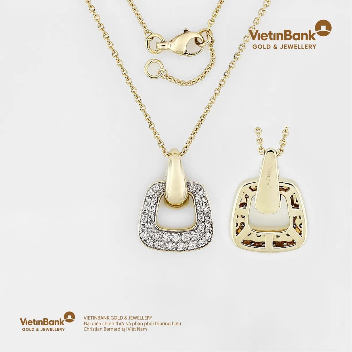 Dây chuyền vàng vàng 18K (6.242) gắn Kim Cương (0.242)