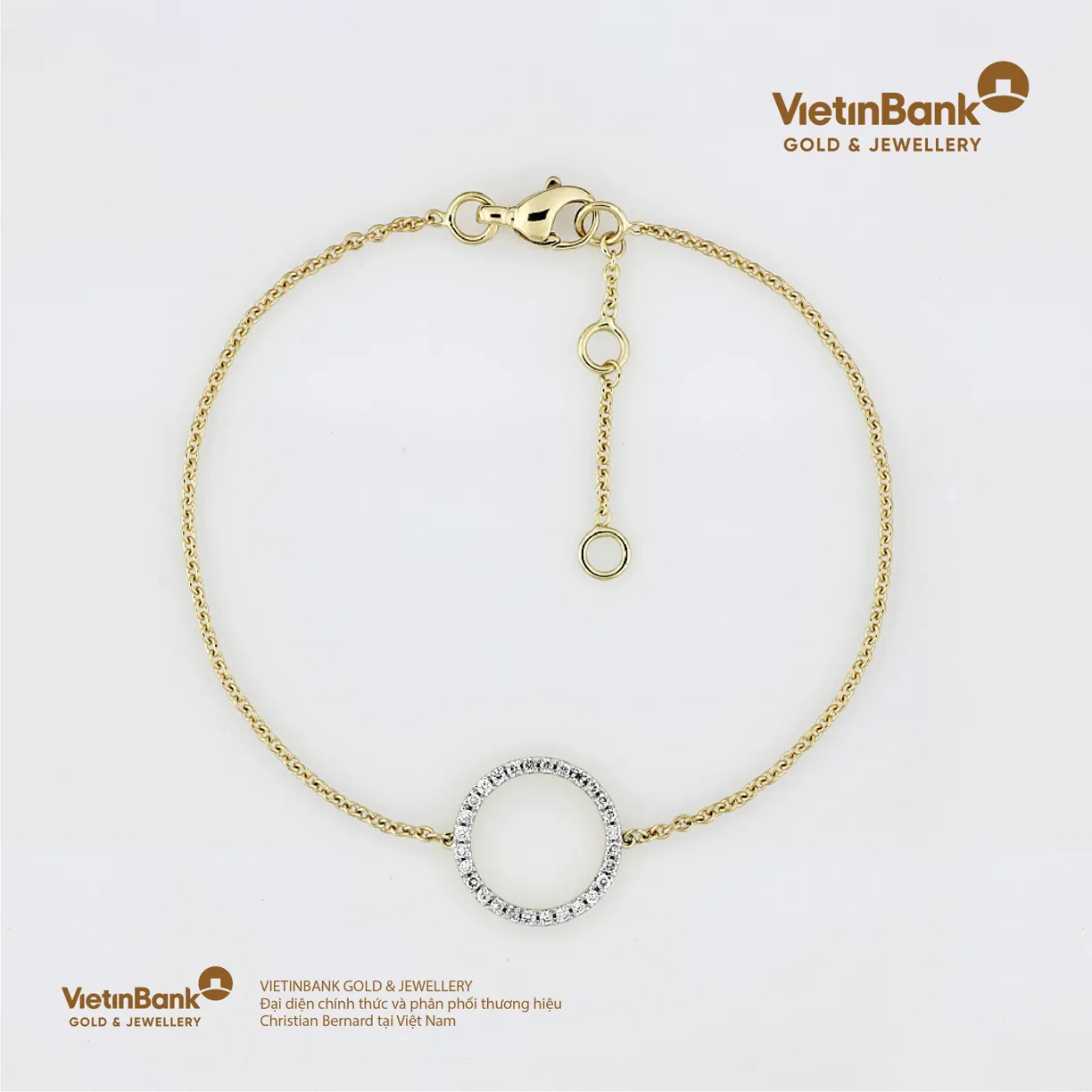Lắc vàng vàng 18K (2.242) gắn Kim cương (0.14)