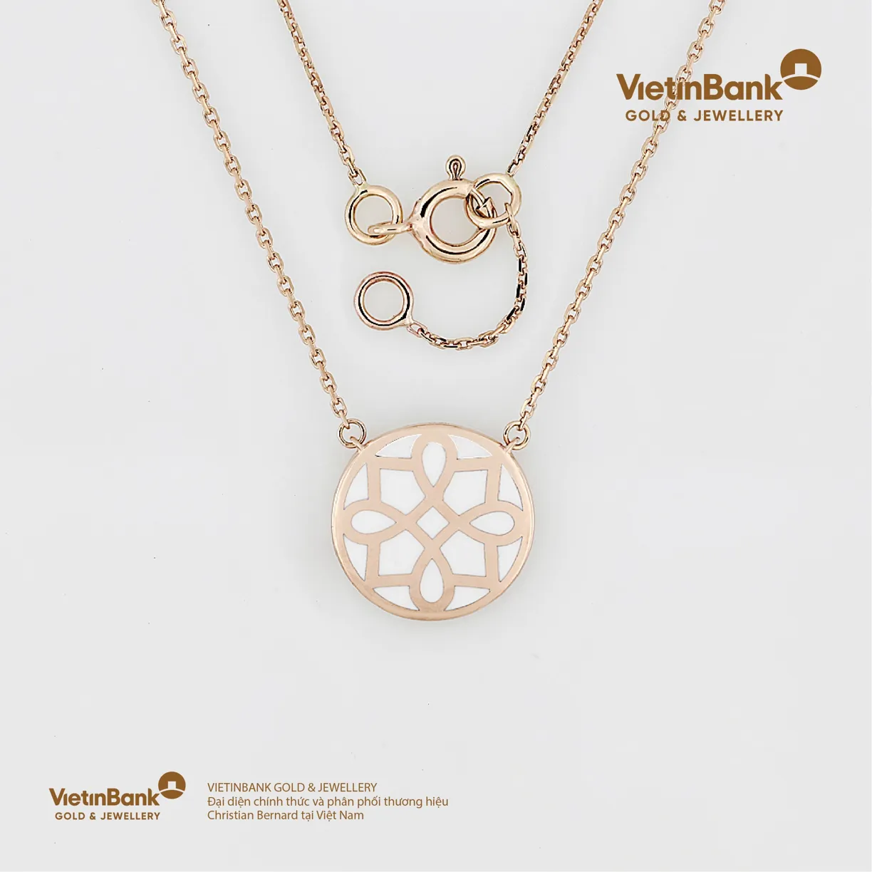 Dây chuyền Claire vàng hồng 18K (2.38) kết hợp sơn mài