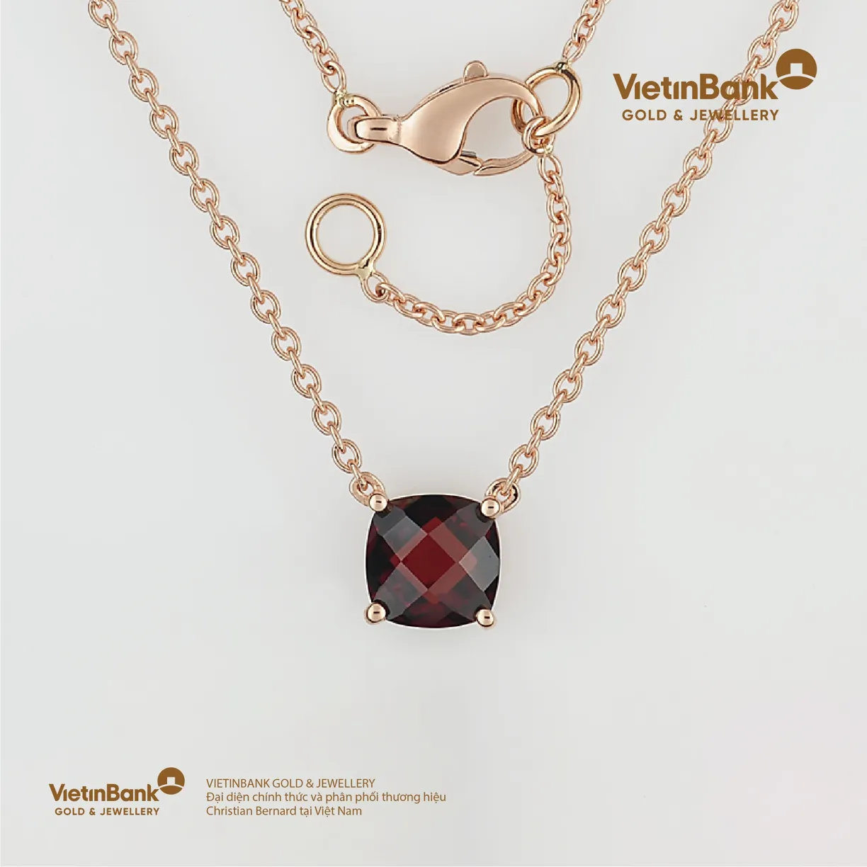 DC Maika vàng hồng 18K (2.333) gắn đá Garnet (1.213)