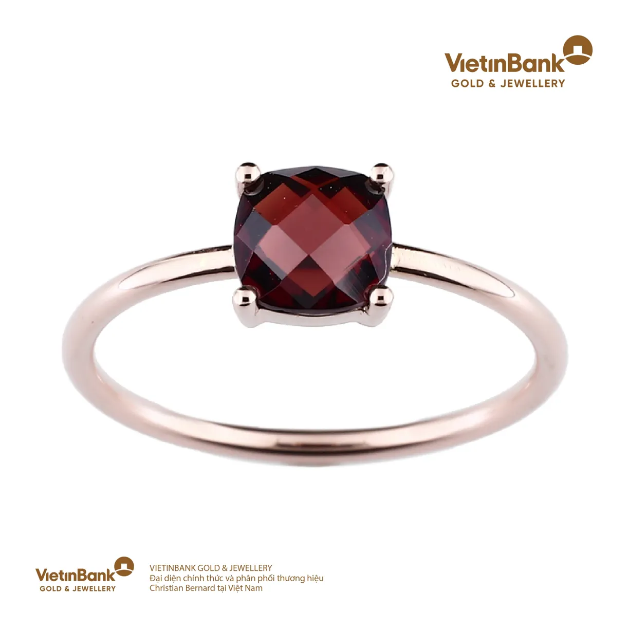 Nhẫn Maika vàng hồng 18K (1.547) gắn đá Garnet (1.213) 52