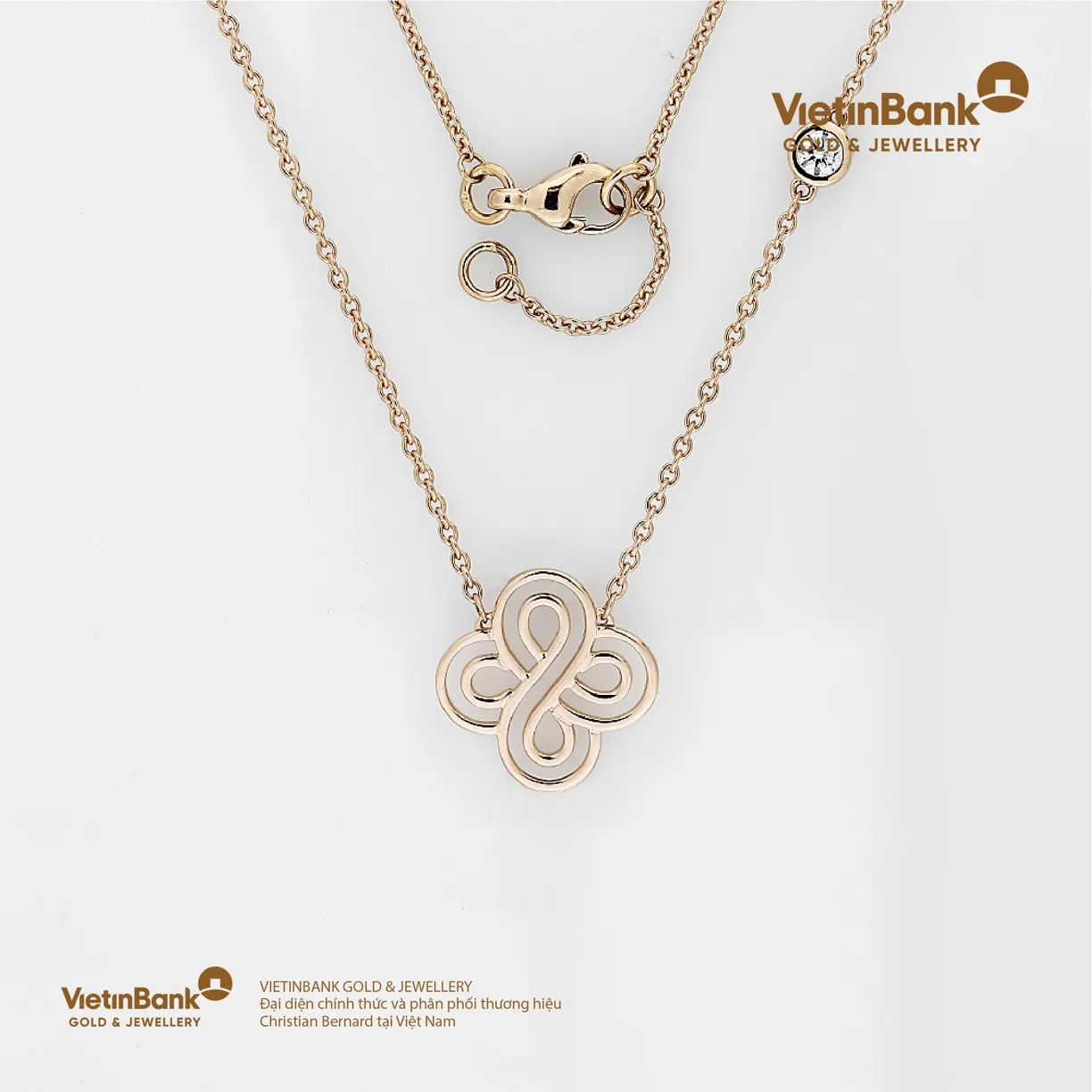 Dây chuyền Cathérine vàng hồng 18K (3.533) gắn Kim Cương (0.1)