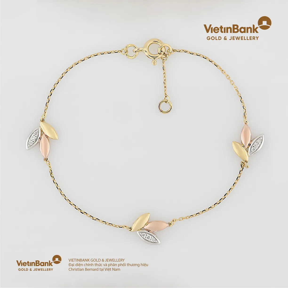Lắc vàng vàng 18K (2.807) gắn Kim Cương (0.066)