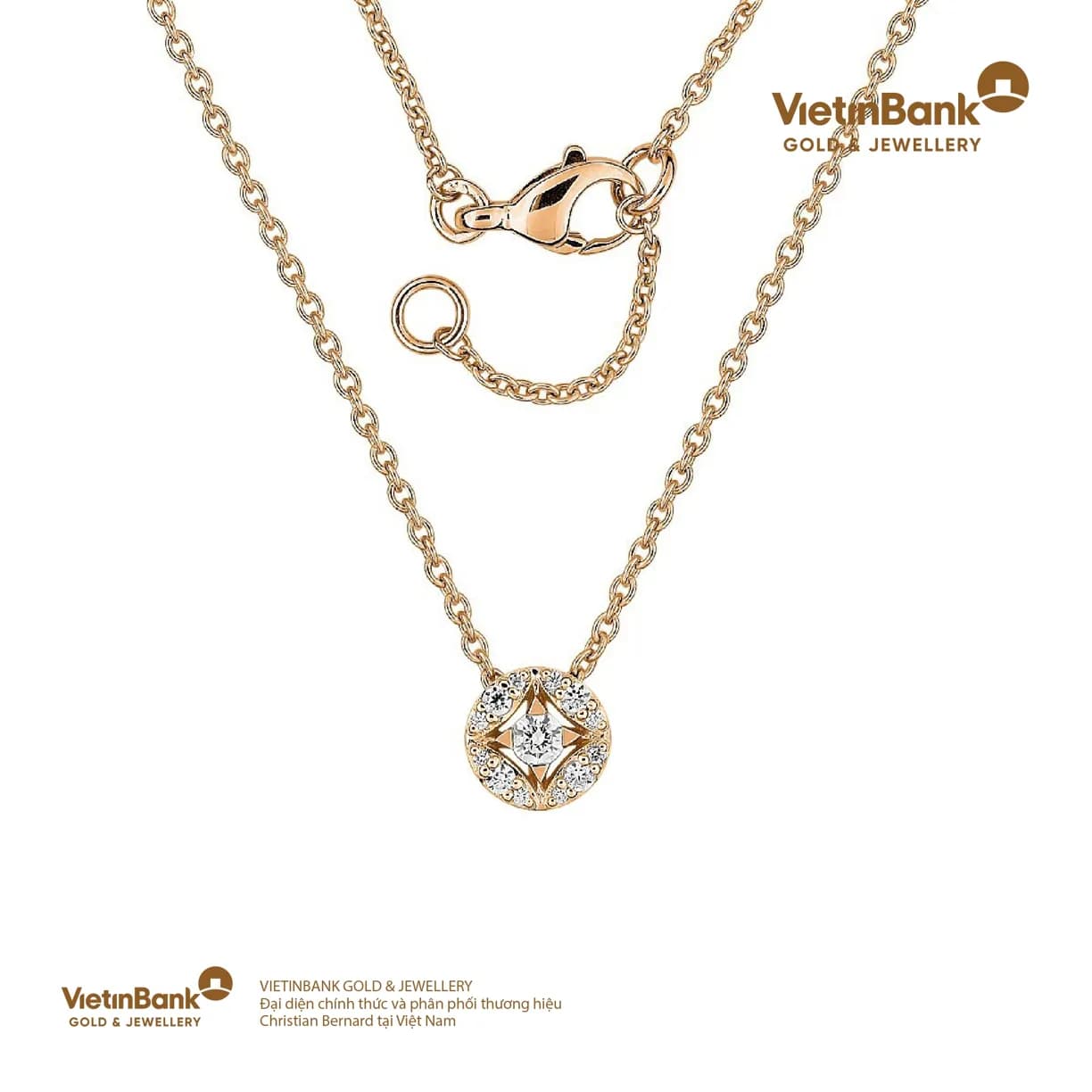 Dây chuyền vàng vàng 18K (3.183) gắn Kim Cương (0.137)