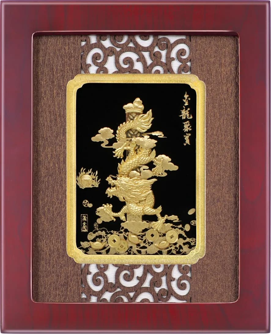 Tranh rồng Kim Long Tụ Bảo