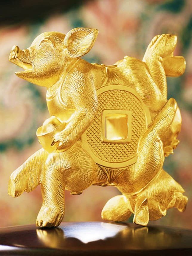 Tượng heo bốn mùa hạnh phúc