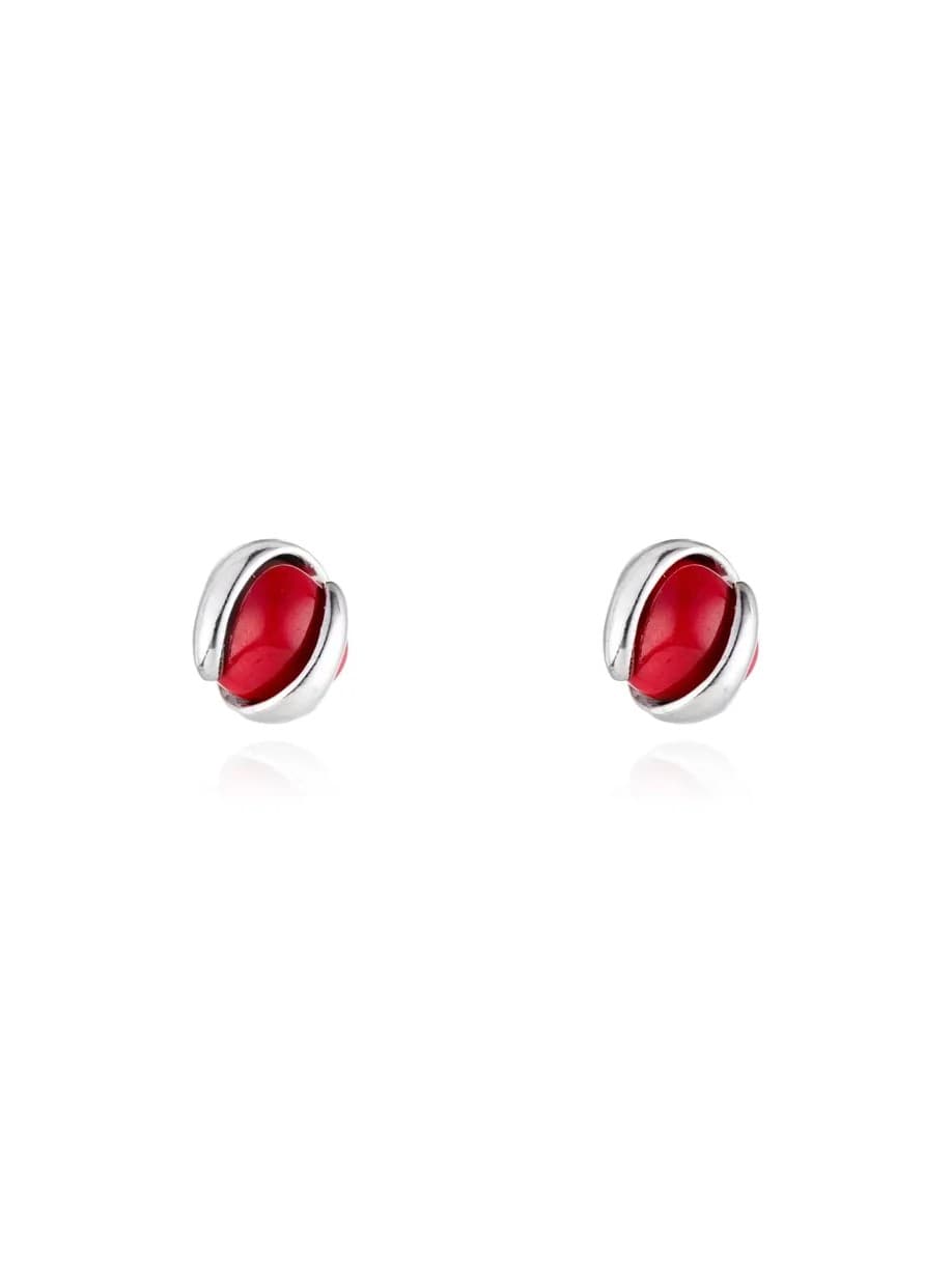 Khuyên tai hạt Saga mạ Rhodium