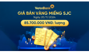 Giá vàng miếng SJC bán ra ngày 20/11/2024 là 85.700.000 VND/lượng